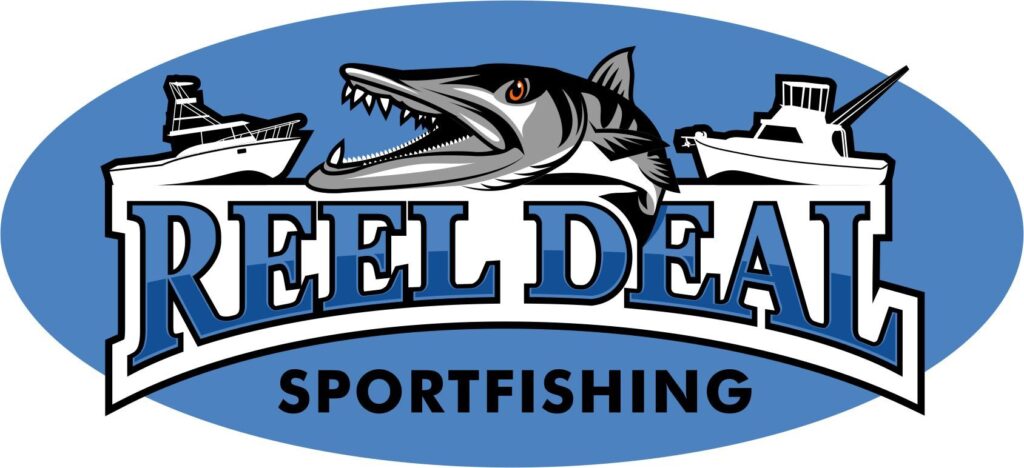 Logo of Reel Deal Sportfishing, charter fishing company featured in an AI assistant use case by The AI Whisperers.